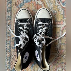 Converse Black High-Tops with White Details
